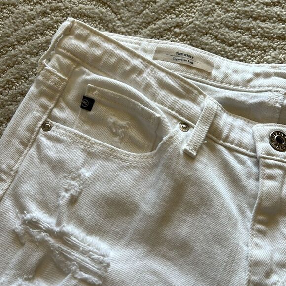 Adriano Goldscmied White The Stilt Cigarette Leg Skinny Distressed Jeans 26R - Picture 10 of 17